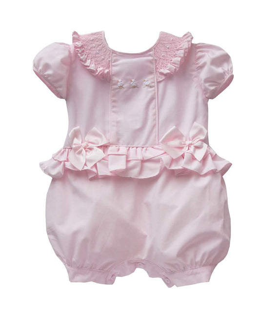Pretty Originals Little Chick  Baby Girls Pink Ruffle Shortie Romper