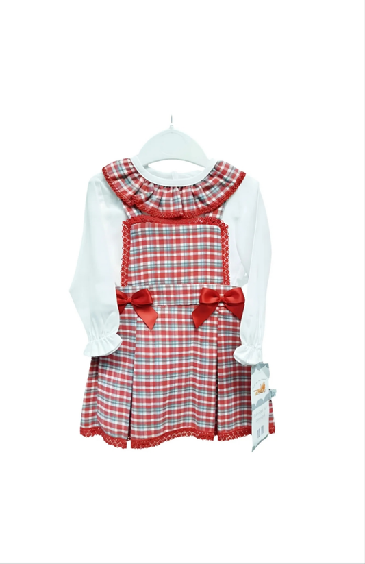 Spanish Red and Grey Check Dress