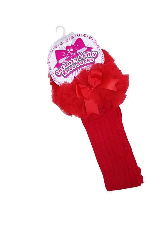 Soft Touch Knee High Tutu Sock -Red
