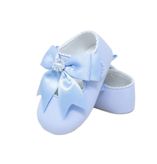 Baypods Blue Diamante Bow Pram Shoe