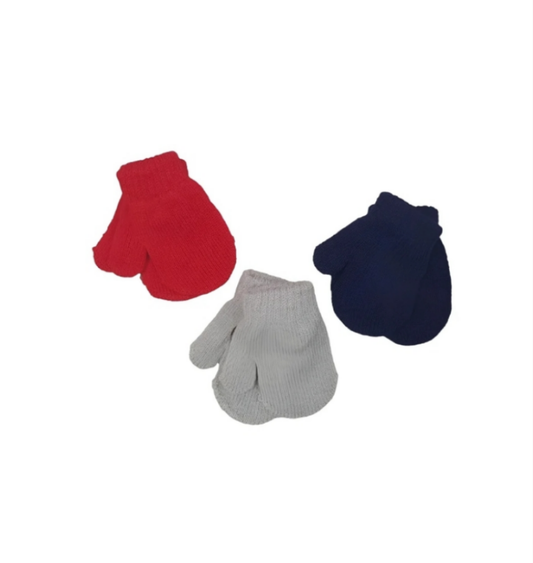 Pesci Red, Grey and Navy Mittens