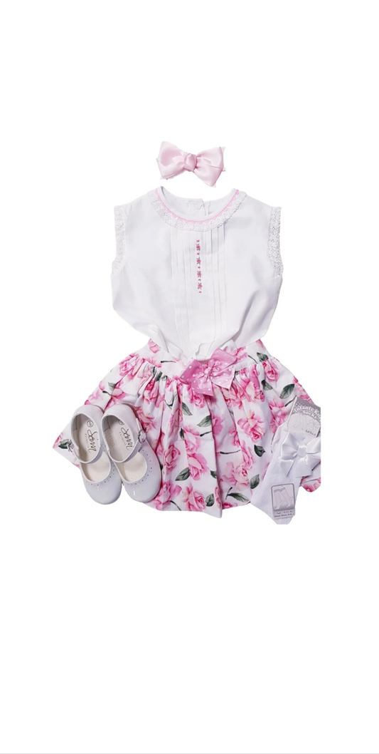 Pretty Original Pink flower Dress Set