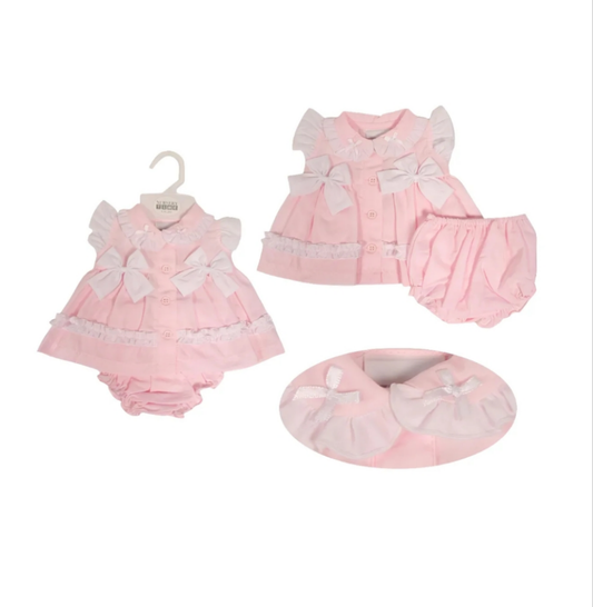 Nursery Time Lace Bow Tiny Baby Dress
