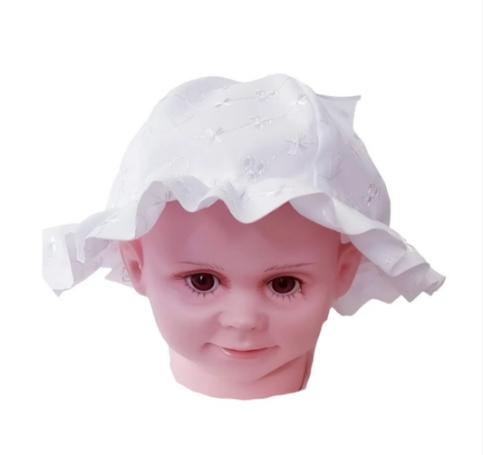 Summer White Broderie Anglaise Sun Hat