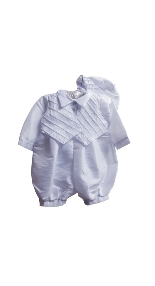 Boys Christianing Waistcoast Set with Matching Hat