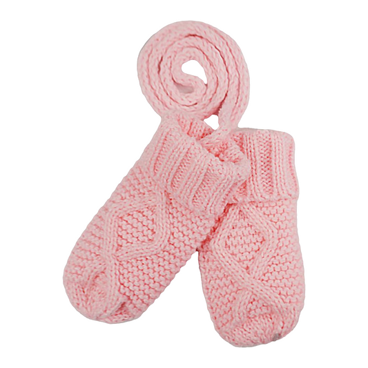 Soft Touch Pink Cable Knit Mittens