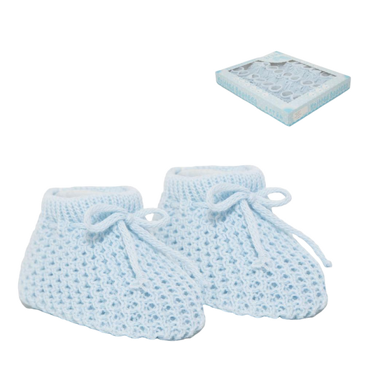 Soft Touch Blue knitted Baby Booties