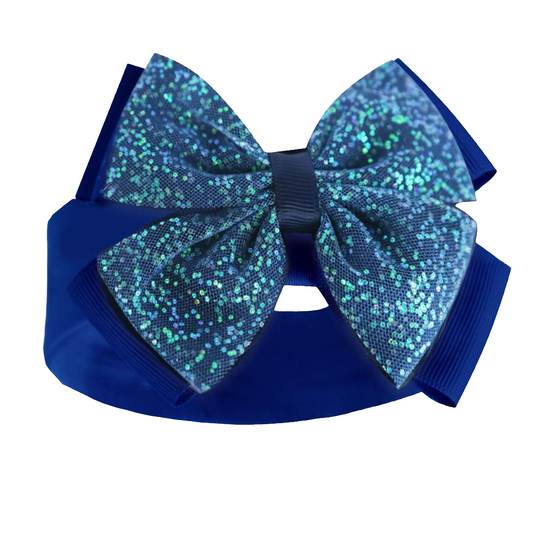 Soft Touch Glitter Bow Headband - Navy