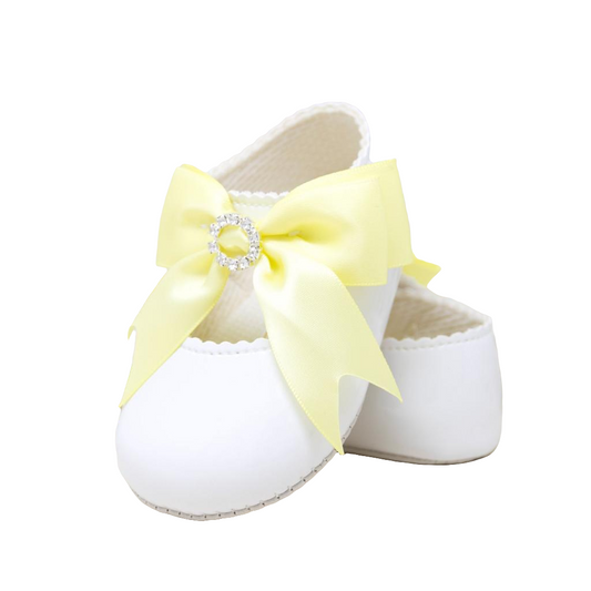 Baypods Yellow Bow Diamante Pram Shoe