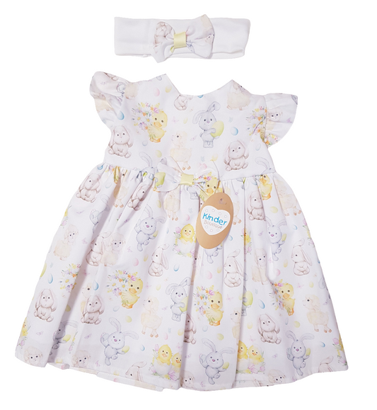 Kinder Easter Bunny and Chick Dress (Headband not included)