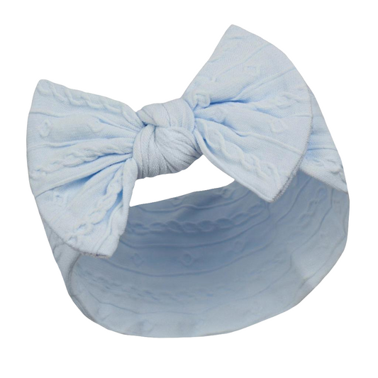 Soft Touch Cable Headband With Bow - Blue
