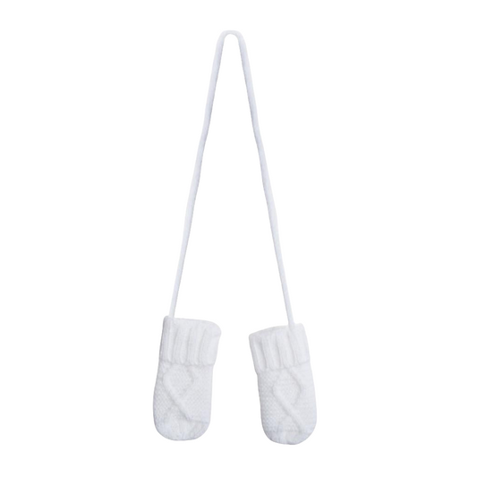 Soft Touch White Cable Knit Mittens