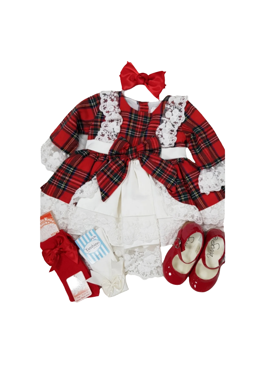 Tia London Cream Tartan Dress