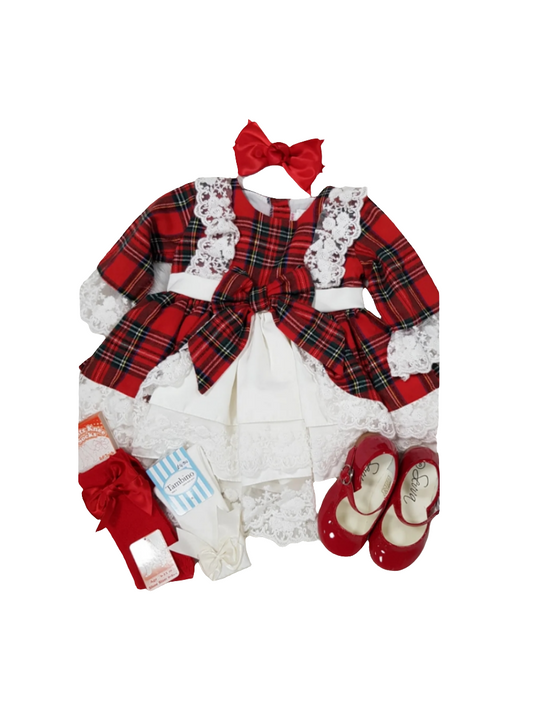 Tia London Cream Tartan Dress