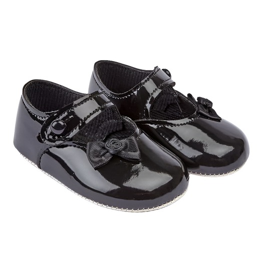 Baypods Black Pram Shoe with Side Bow