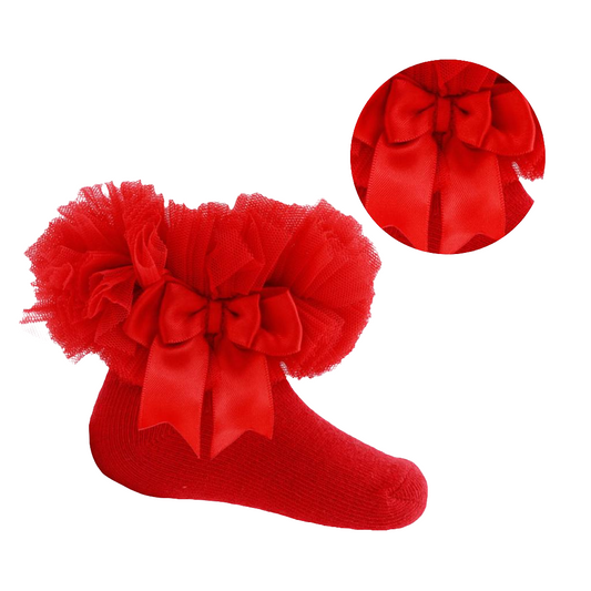 Soft Touch Red Ankle Tutu Socks