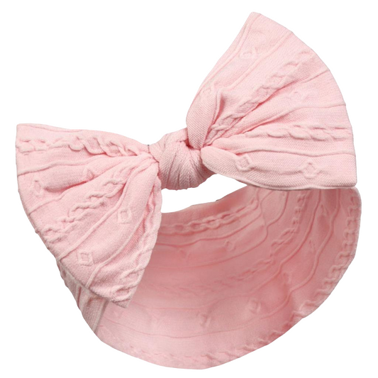 Soft Touch Cable Headband With Bow - Pink