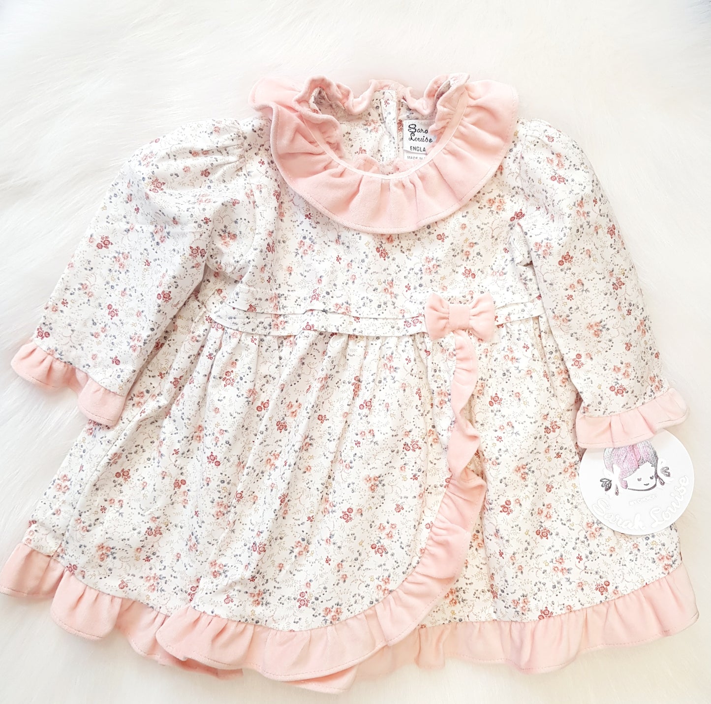 Sarah Louise Peach Flower Dress