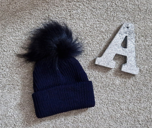 Navy One Pom Hat