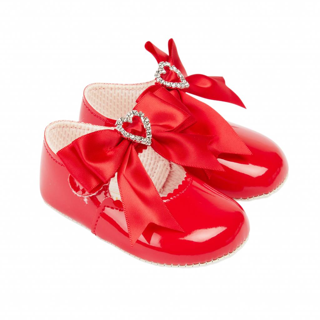 Baypods Red Heart Diamante Pram Shoe