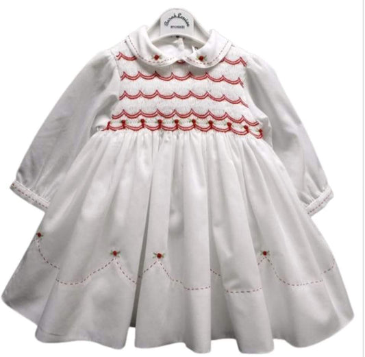 Sarah Louise White and Red Smock Dress