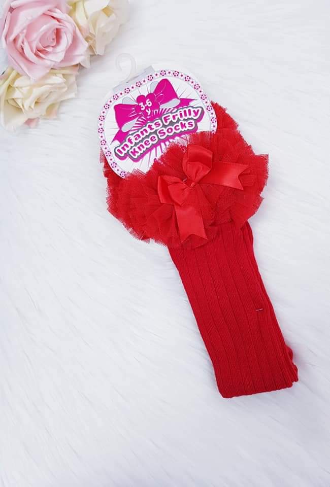 Soft Touch Knee High Tutu Sock -Red