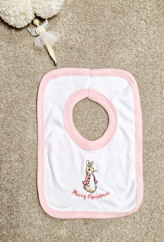 Flopsy Rabbit Merry Christmas Bib