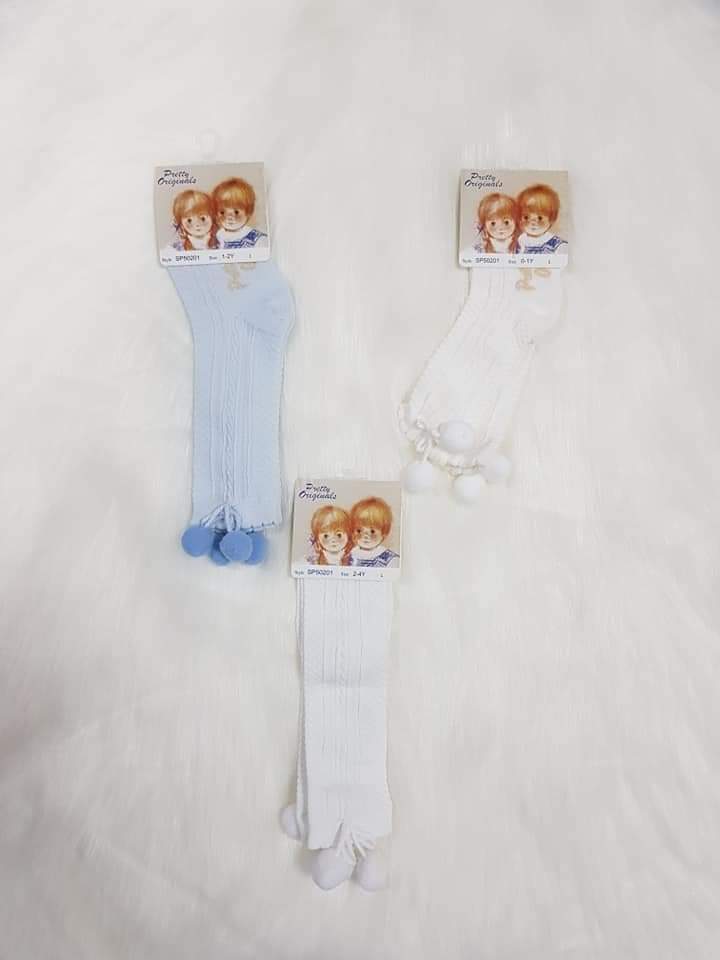 Pretty Originals Knee High Pom  Pom Socks