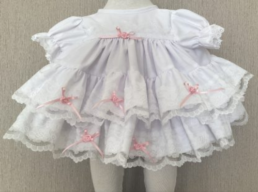 Pre-order White Bow Frill Baby Dress