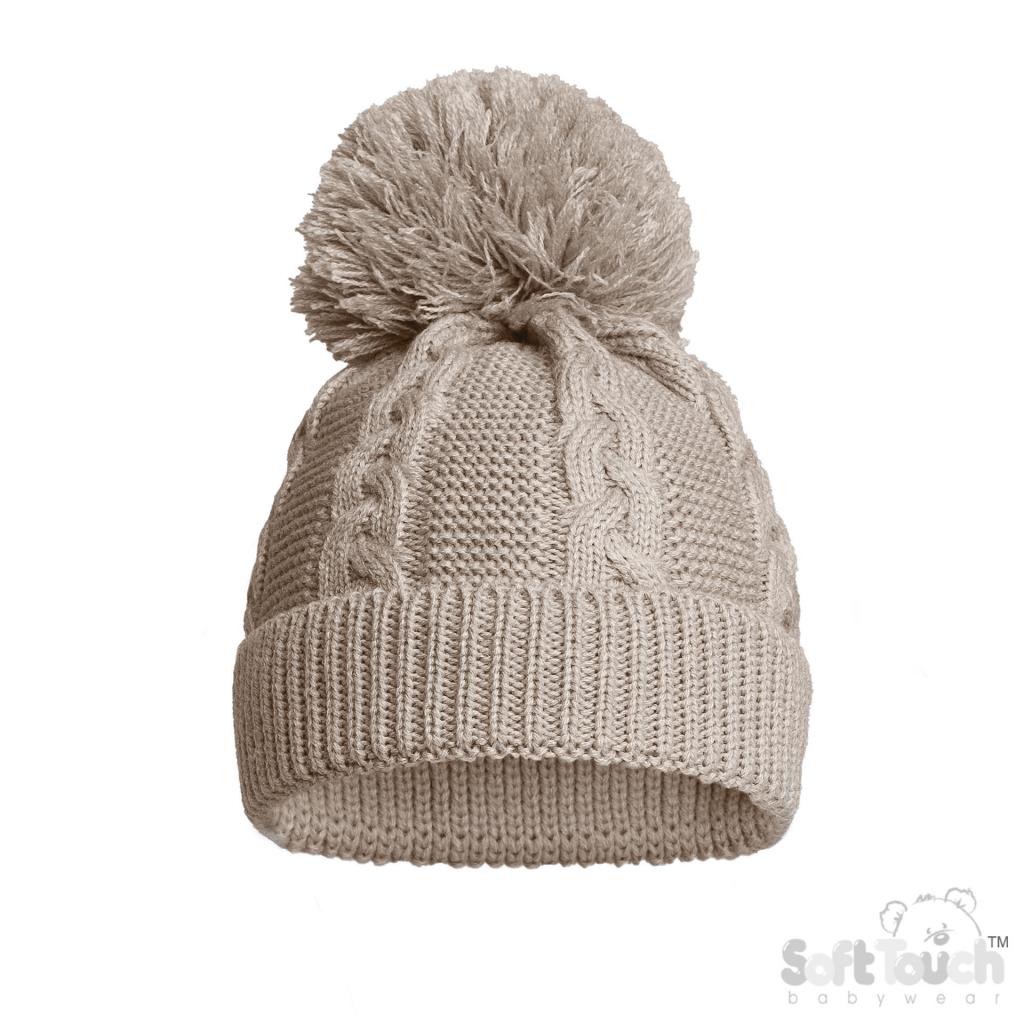 Soft Touch Biscuit Cable knitted Hat