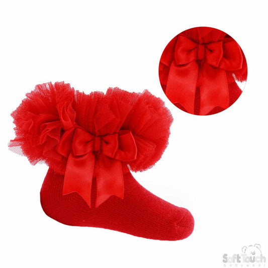 Soft Touch Red Ankle Tutu Socks