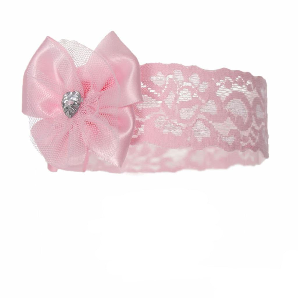 Soft Touch Pink Diamante Bow Headband