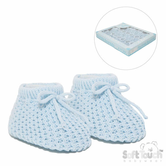 Soft Touch Blue knitted Baby Booties