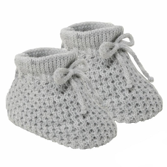 Soft Touch Grey Knitted Baby Booties