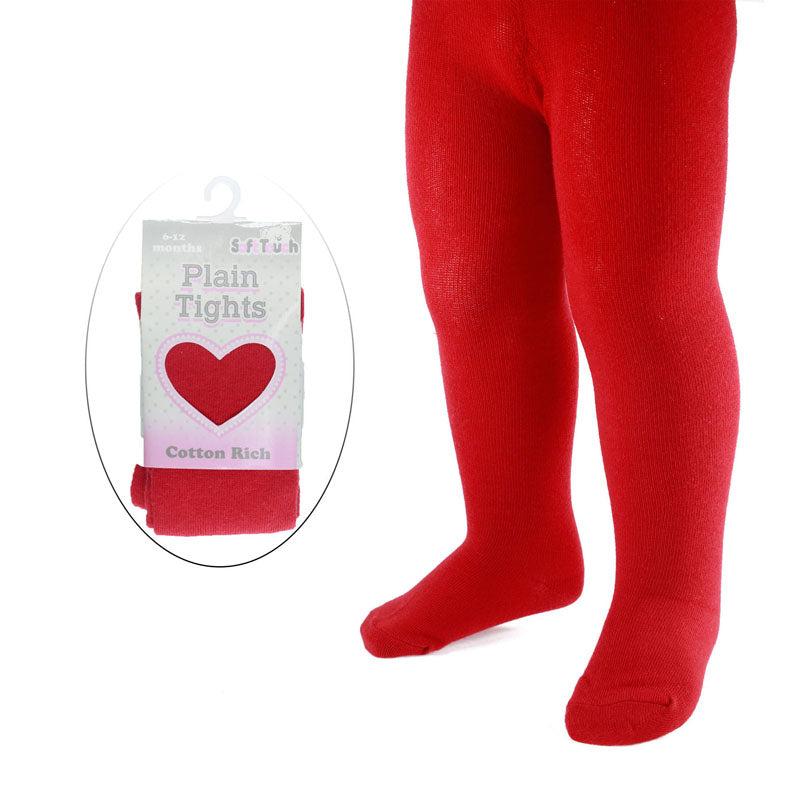 Soft Touch Plain Red Tights