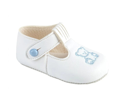Baypods White/Blue Teddy Pram Shoe