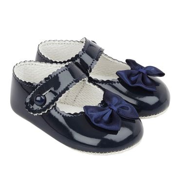 Baypods Navy Small Bow Pram Shoe