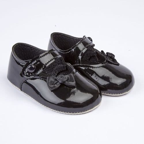 Baypods Black Pram Shoe with Side Bow