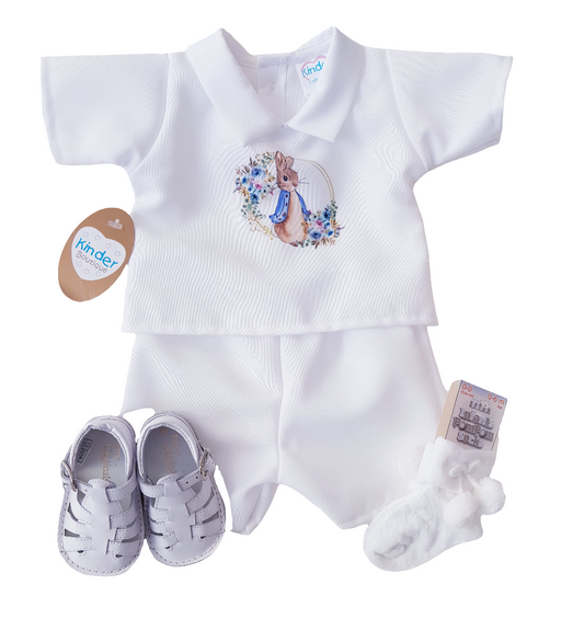 Kinder Peter Rabbit White Short Set (shoes and socks not included)