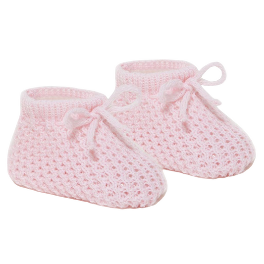 Soft Touch Pink Knitted Baby Booties
