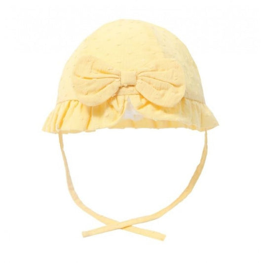 Summer Yellow Dotty Hat with Bow