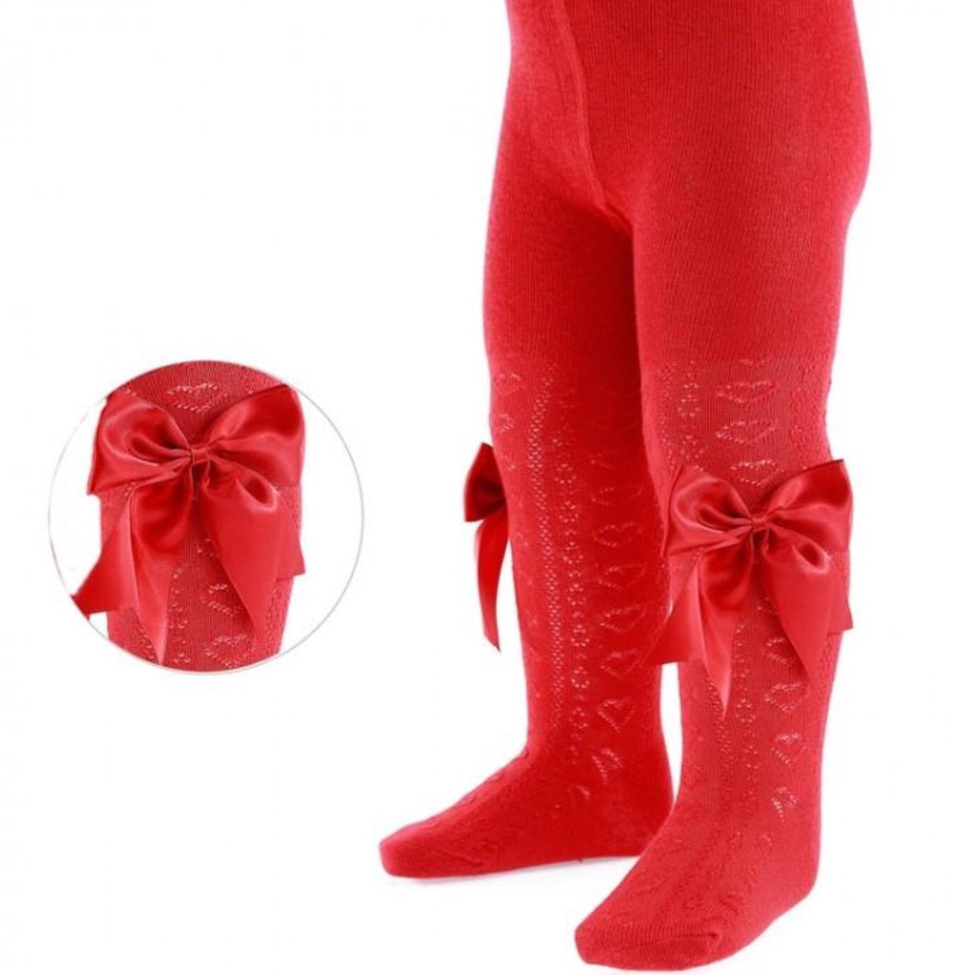 Soft Touch Red Bow Tights