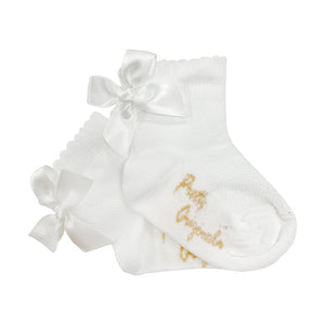 Pretty Originals Baby Ankle Socks - Pink and White